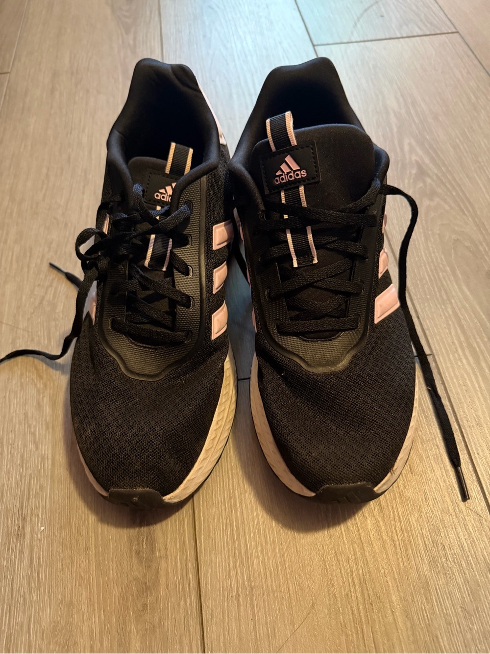 adidas Women's Black with Light Pink Accent Running Shoes
